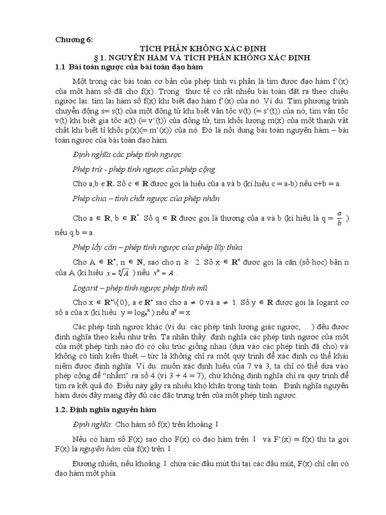 Tich Phan Khong Xac Dinh | PDF