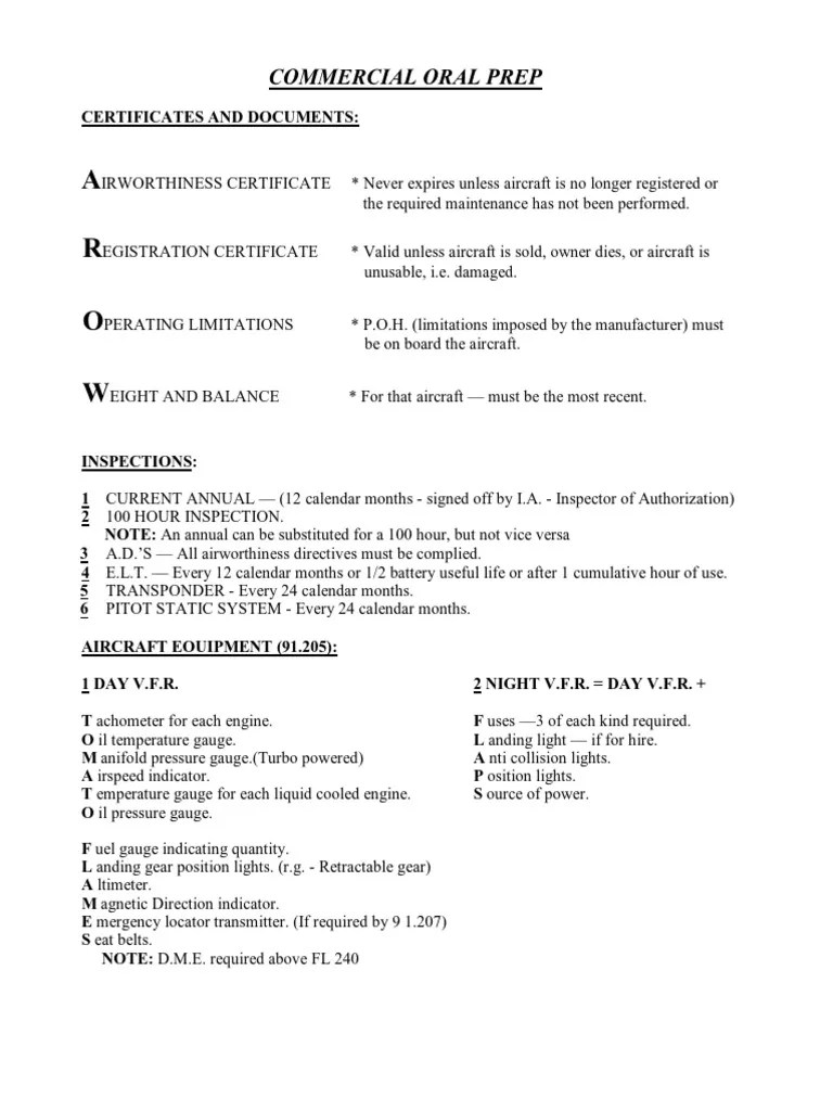 Commercial Pilot Study Guide | PDF