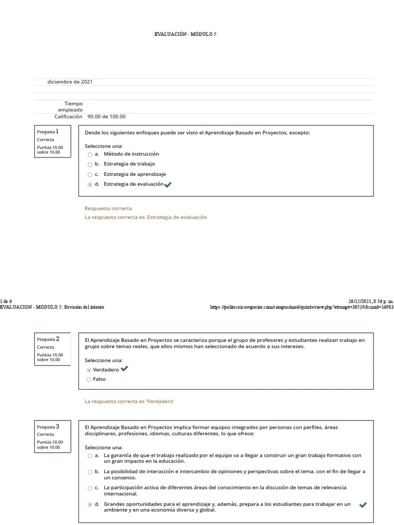 Evaluación - Módulo 5 | PDF | Evaluación | Aprendizaje