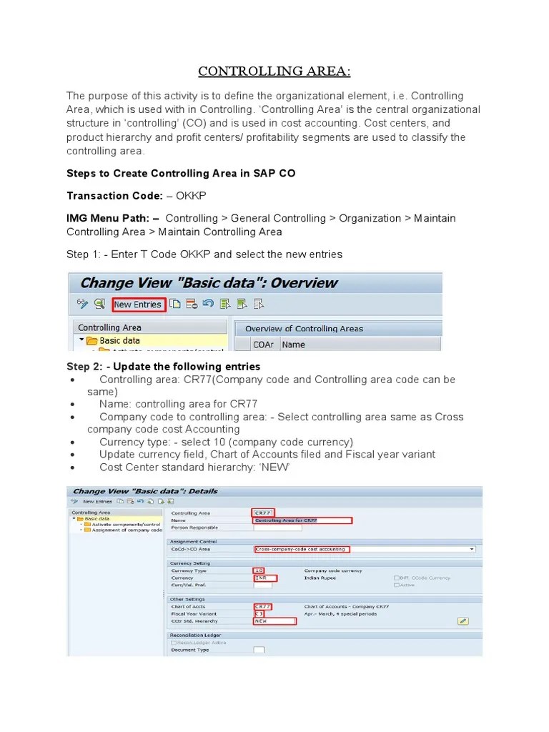 CONTROLLING AREA - OKKP Settings | PDF | Cost | Icon (Computing)