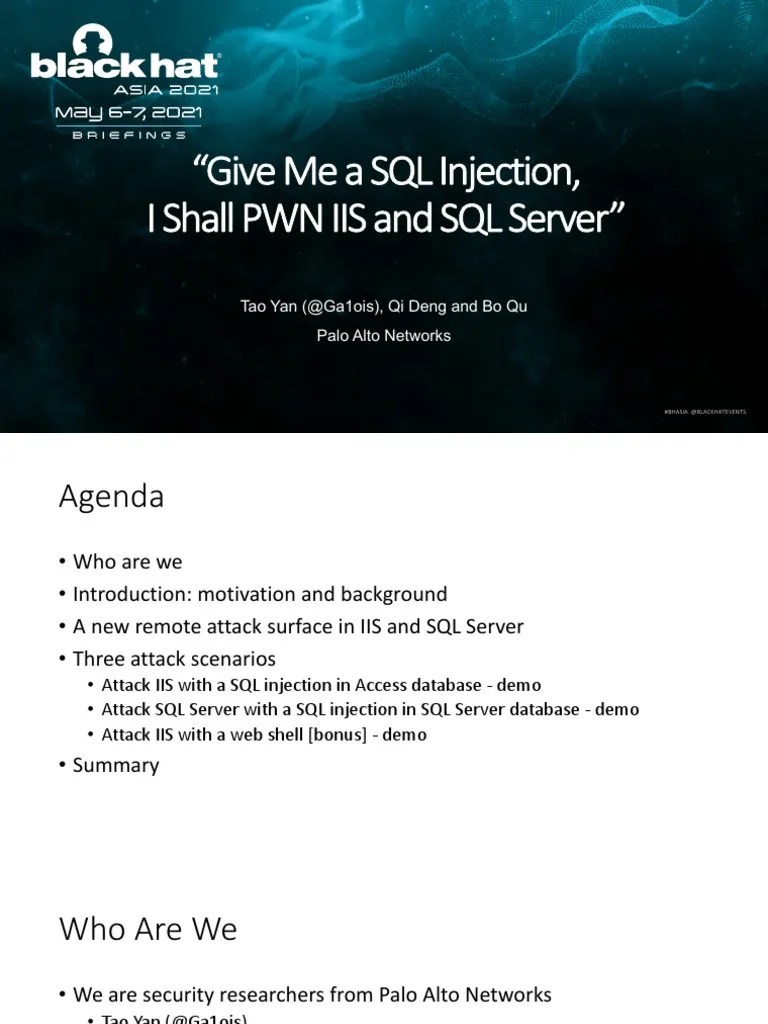 SQL Injection IIS | PDF | Microsoft Sql Server | Internet Information Services