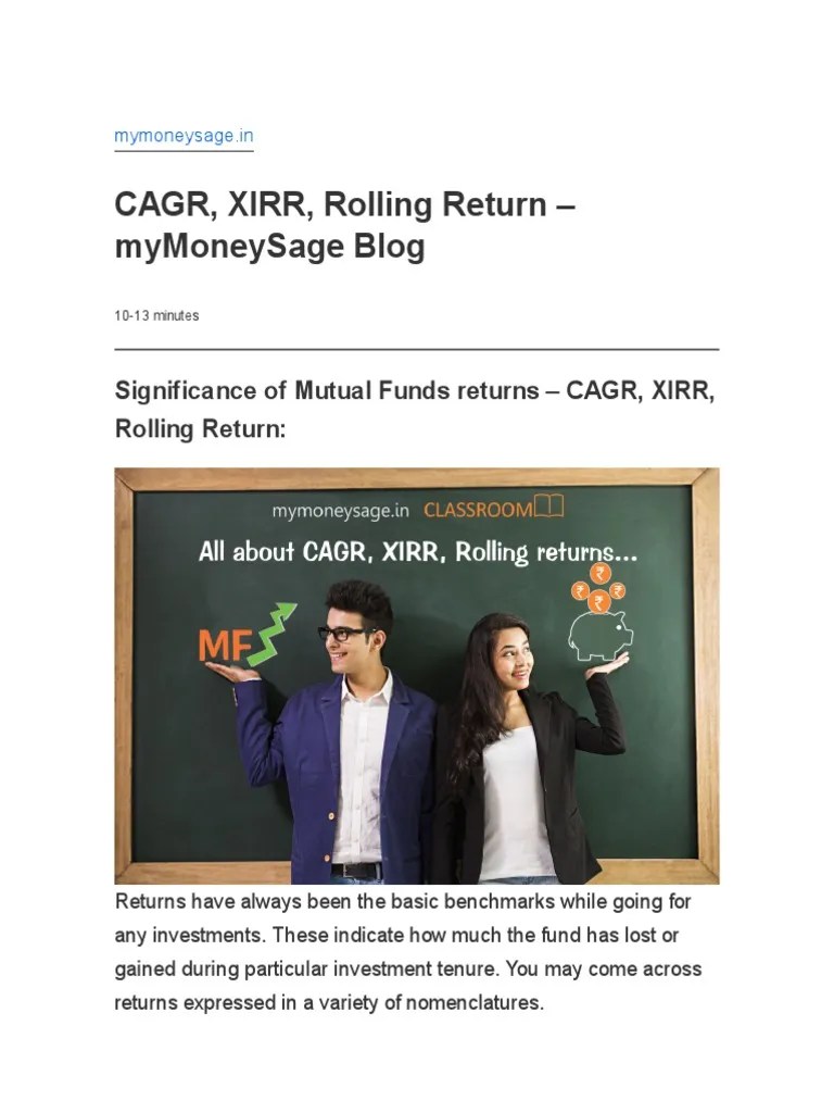 CAGR, XIRR, Rolling Return | PDF | Internal Rate Of Return | Investing