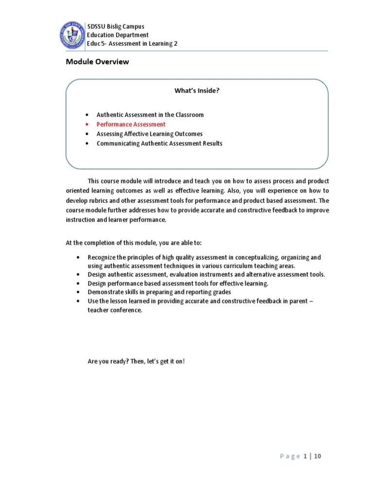 UNIT2 Performance Assessment-Lesson1 | PDF | Educational Assessment ...