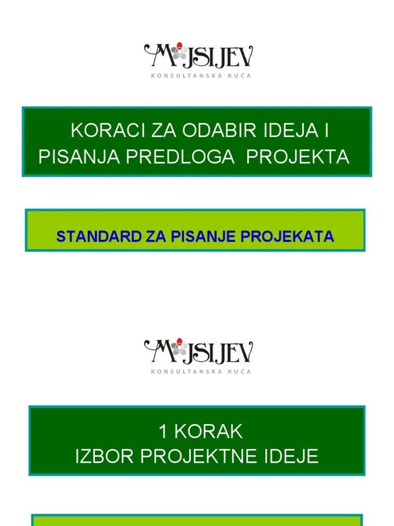 Standard Za Definisanje I Pisanje Predloga Projekata | PDF