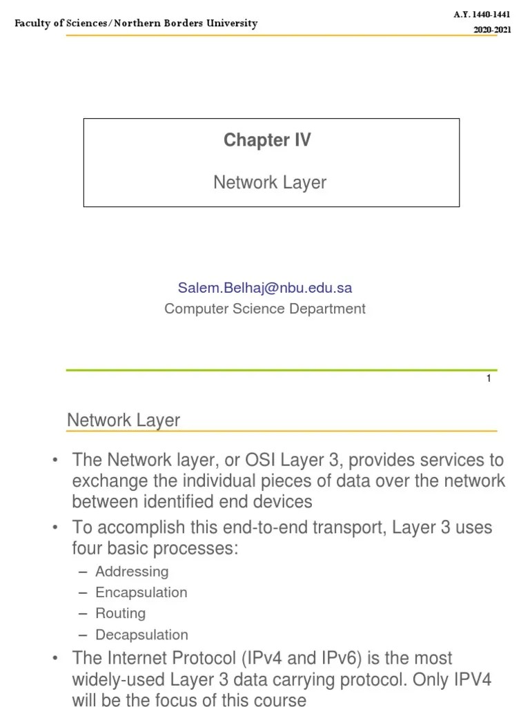 Network Layer: Computer Science Department | Download Free PDF ...