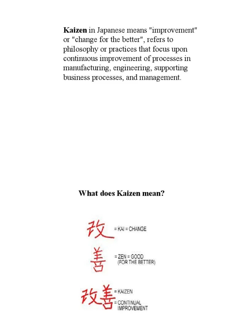 Kaizen In Japanese Means 