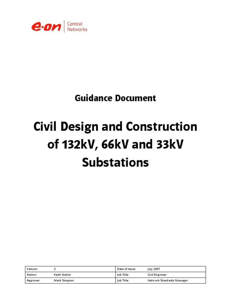 Civil Design And Construction Of 132kv 66kV And 33kV Substation | PDF | Electrical Substation ...