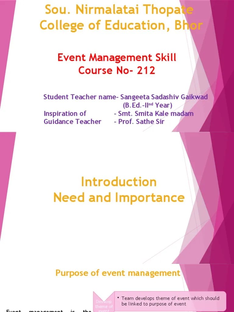 Event Management Skill Course No-212 | PDF | Creativity | Communication