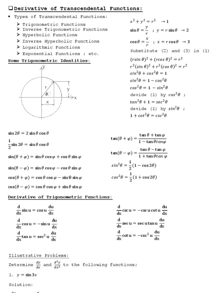 Math 112 Module 10 Derivative Of Trigonometric Functions | PDF ...