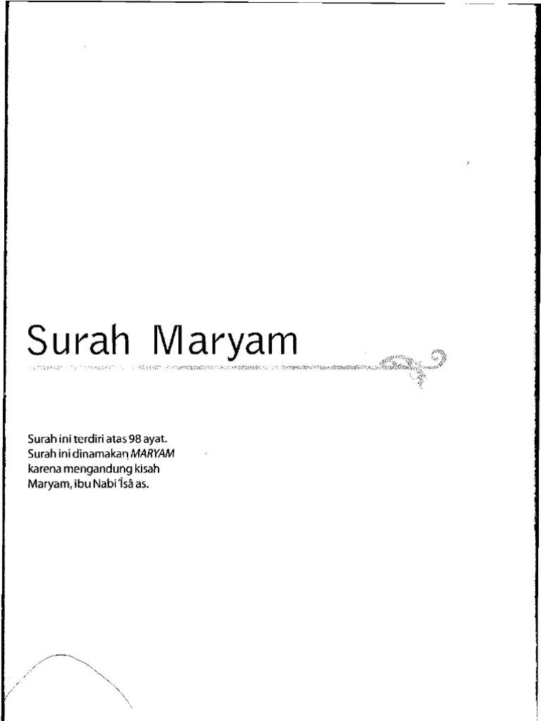 Al-Misbah 019 Surah Maryam | PDF