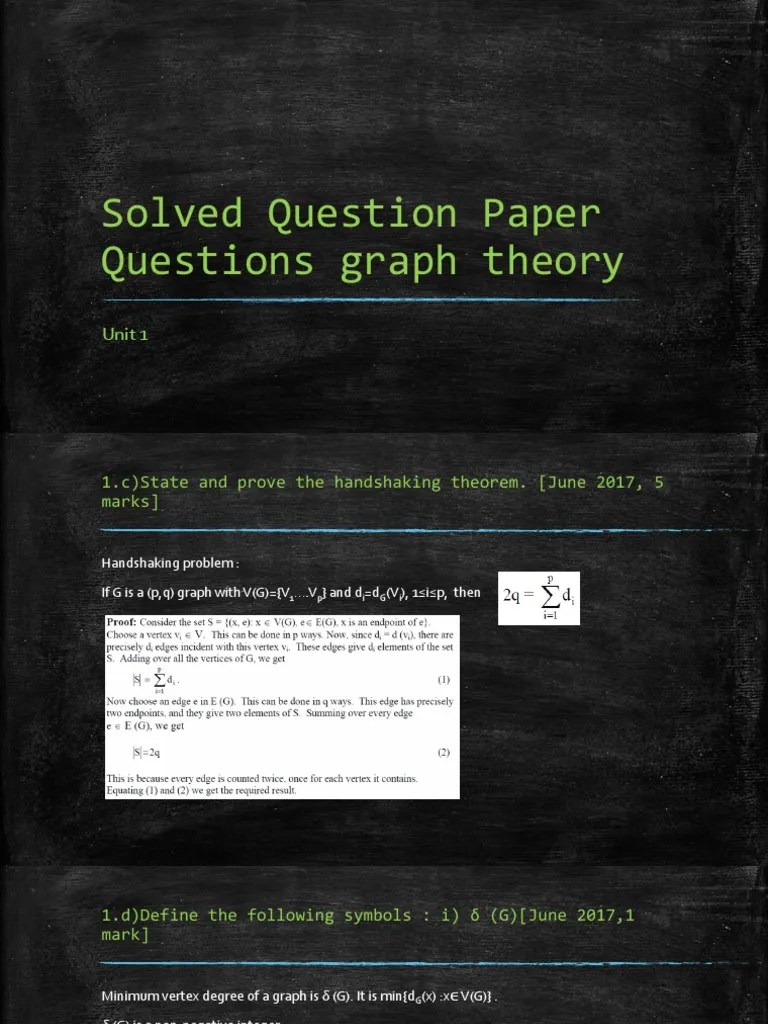 Solved Question Paper Questions Graph Theory1 | Download Free PDF ...