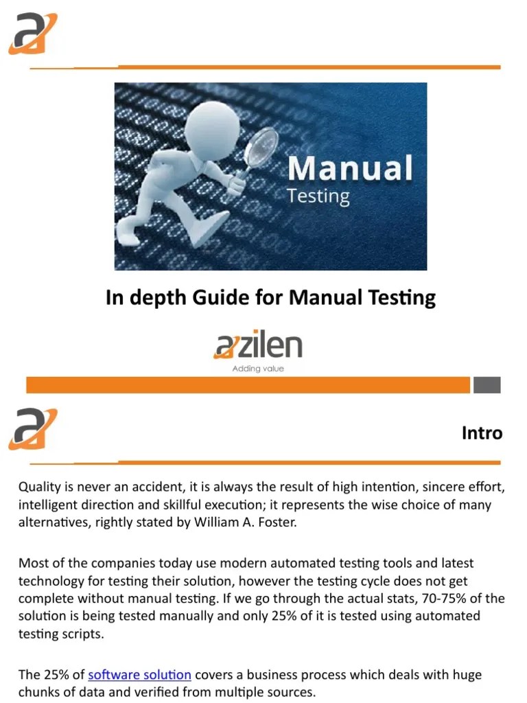 In Depth Guide For Manual Testing | PDF | Software Testing | Software Bug