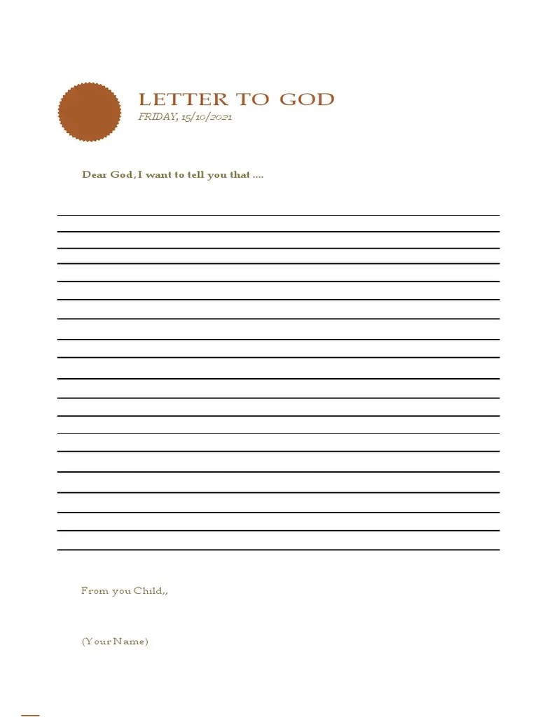 Format letter to god
