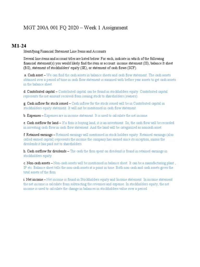 FInancial Accounting Week 1 | PDF | Equity (Finance) | Cash Flow Statement