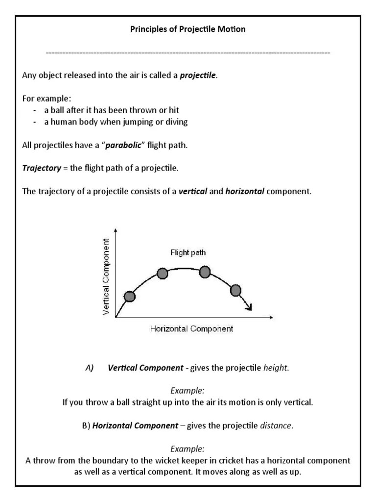 Principles Of Projectile Motion Posters | PDF | Trajectory | Projectiles