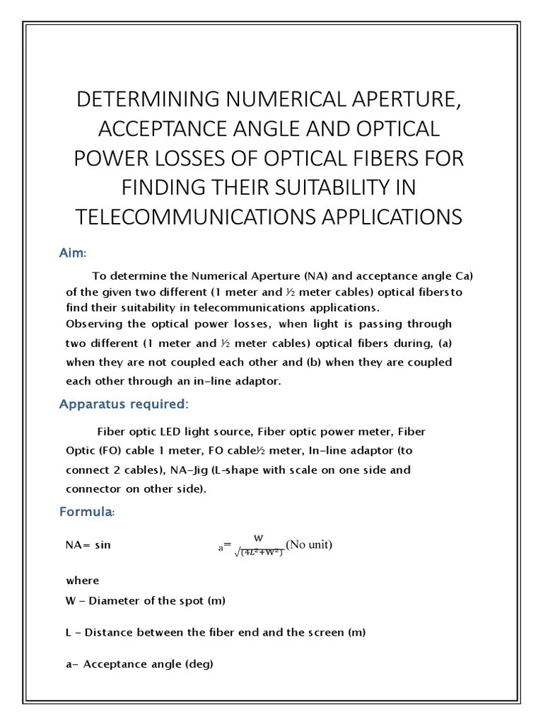 Optical Fibre Experiment Report | PDF | Optical Fiber | Optics