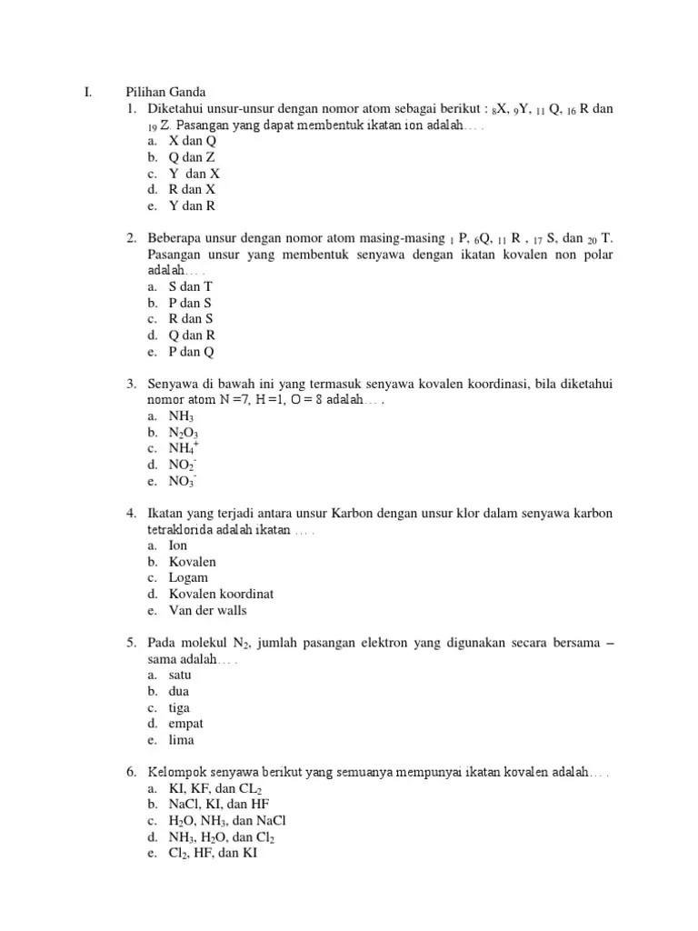 05.04.2019 · materi ipa kelas 9 smp kurikulum 2013 pewarisan sifat (materi genetik) amongguru.com. 26 Contoh Soal Ikatan Kimia Kumpulan Contoh Soal