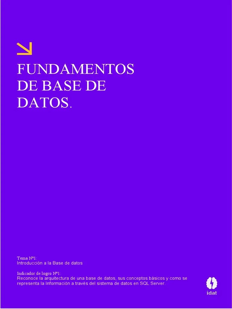 1 Guía - Fundamentos De Base De Datos | PDF | Bases De Datos | Servidor SQL De Microsoft