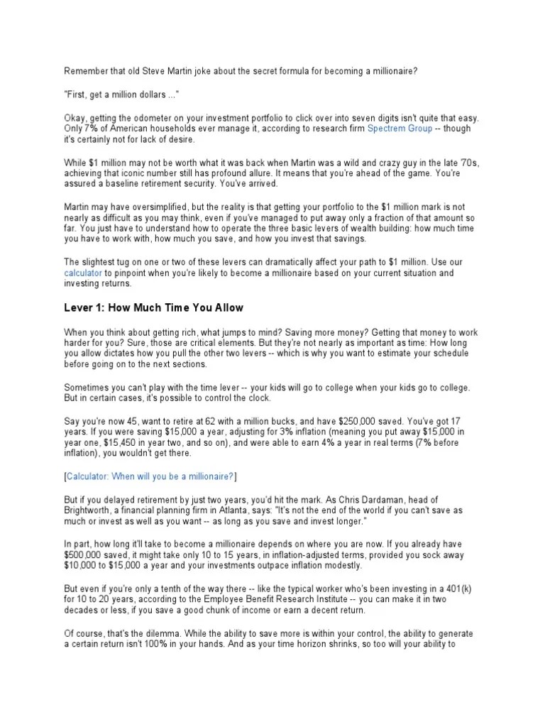 How To Become Rich 3 Steps | PDF | Stocks | Leverage (Finance)