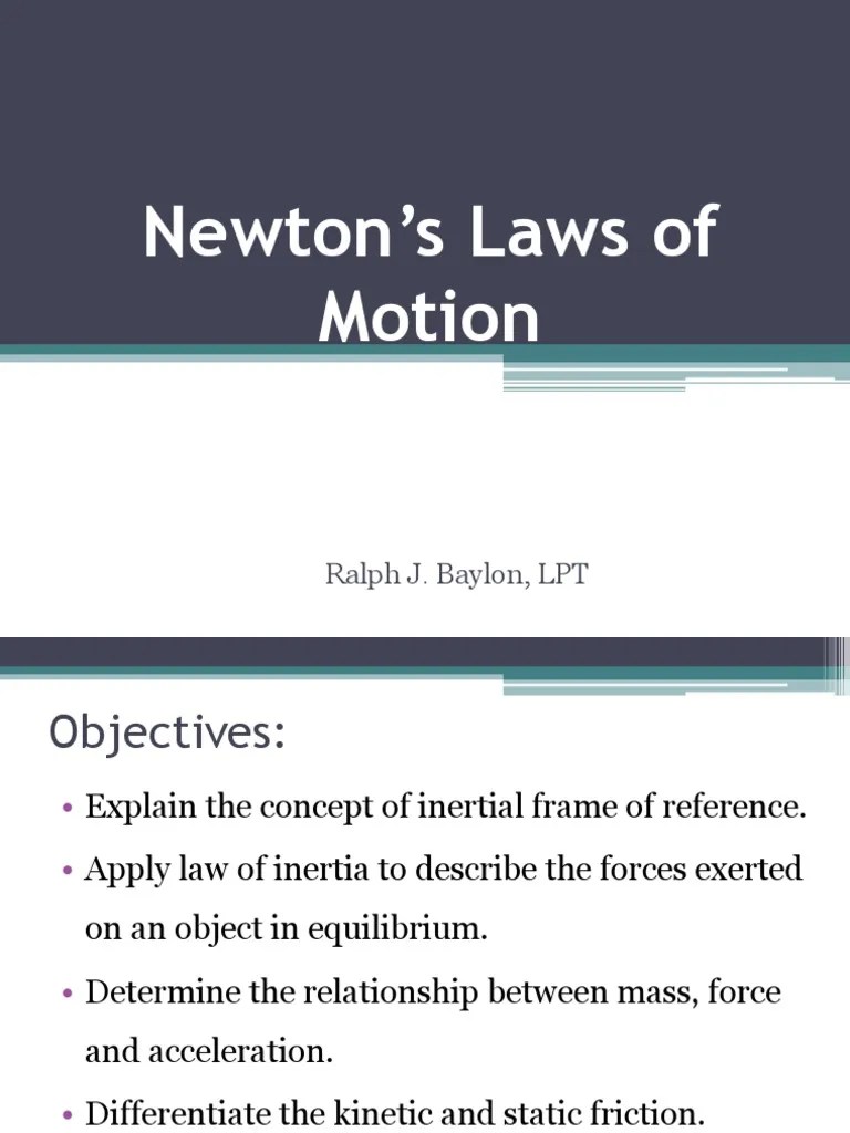 Newton's Three Laws Of Motion | PDF | Newton's Laws Of Motion | Force