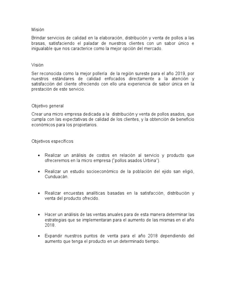 Mision, Vision Y Objetivos | PDF