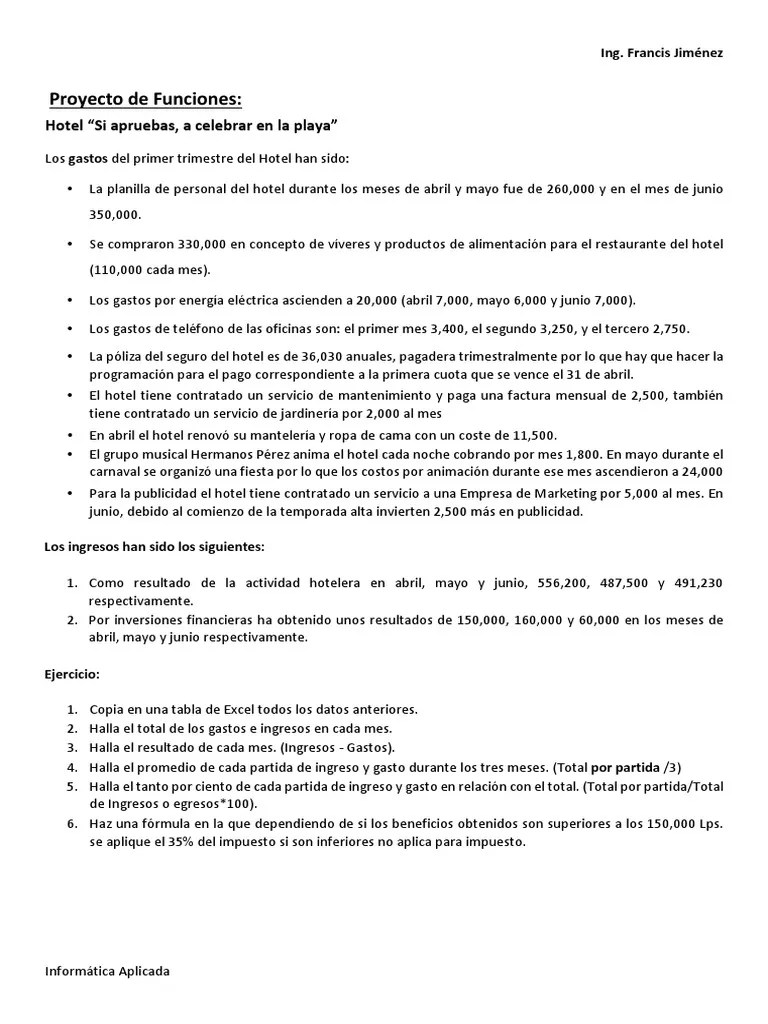 Tarea 3 Tercer Parcial-V2 | PDF | Hotel | Economias