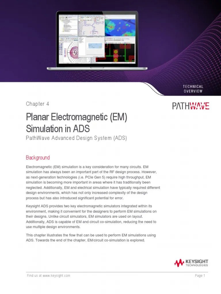 Keysight ADS Example Book CH 04 - Planar Electromagnetic (EM ...