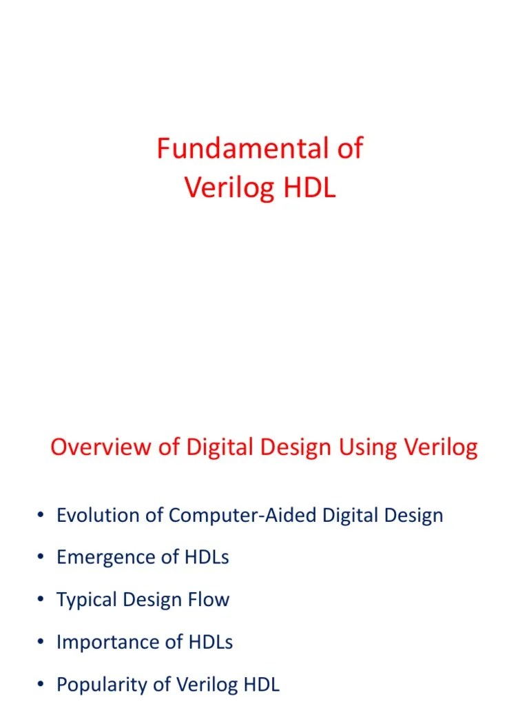 Fundamentals Of Verilog HDL For Digital Design | PDF | Hardware ...