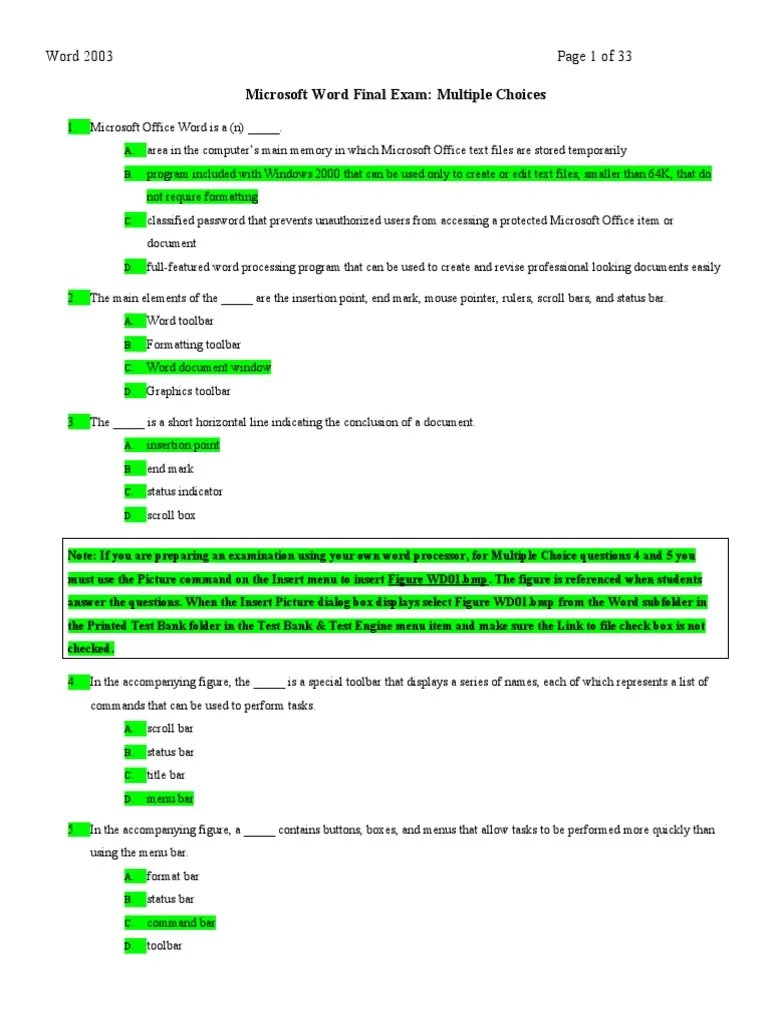 Ms Word Practice Set 1 | PDF | Microsoft Word | Window (Computing)