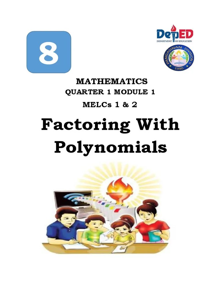 Math8 - Q1 - Module 1 - MELC 1,2 | PDF | Factorization | Polynomial