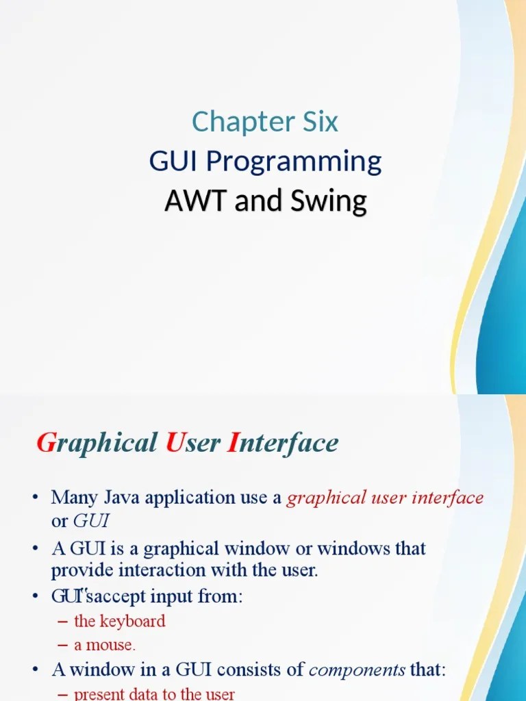 An Introduction To GUI Programming In Java: Common Components ...