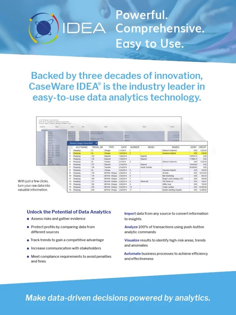 Caseware Idea Product Sheet | PDF | Analytics | Automation
