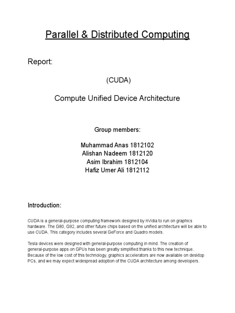 Parallel & Distributed Computing Report | PDF | Graphics Processing Unit | Parallel Computing