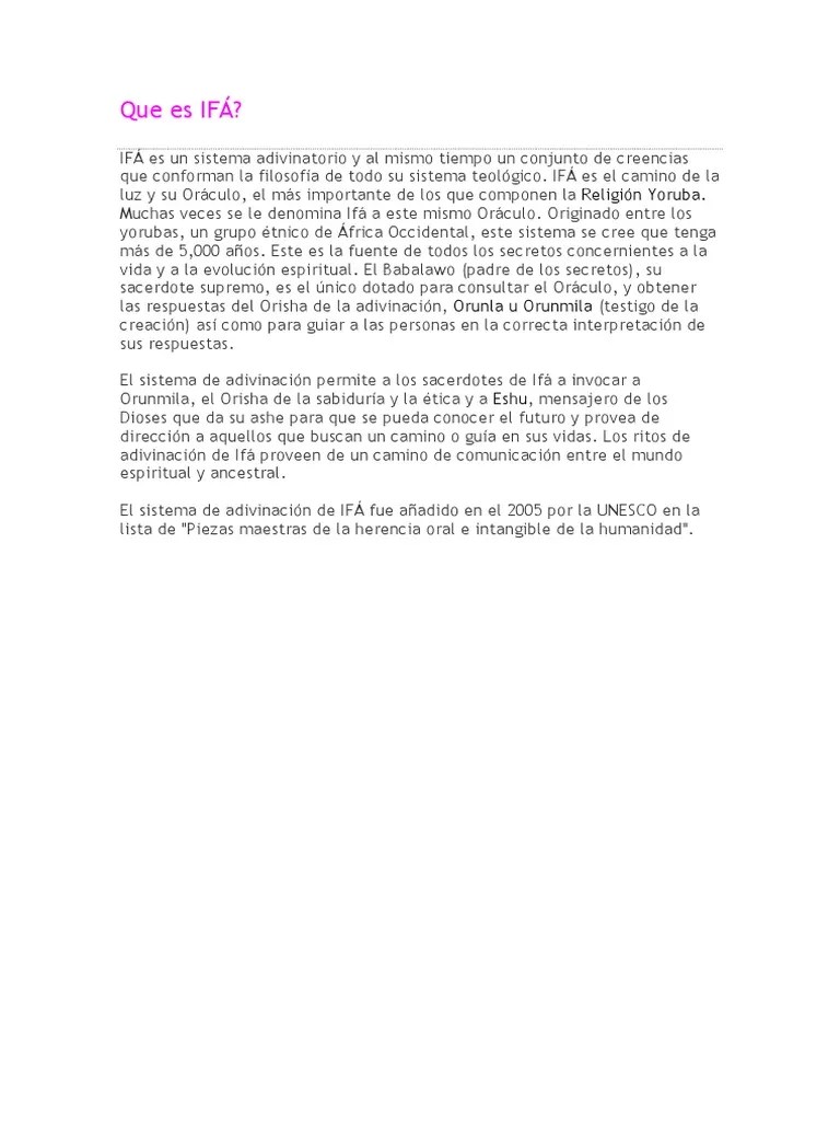 Introduccion Al Oráculo De Ifa | Descargar Gratis PDF | Religión étnica | Santeria