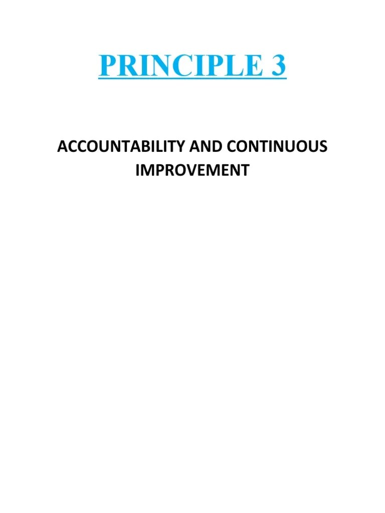 Principle 3 - Accountability And Continuous Improvement | PDF