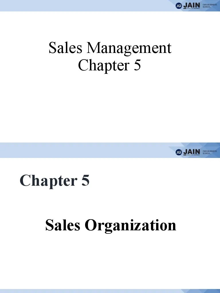Sales Management-Chapter 5 | PDF | Sales | Marketing