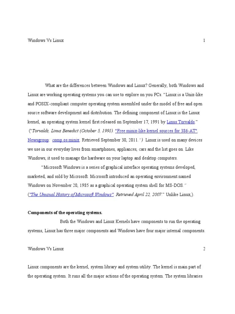 What Are The Differences Between Windows And Linux | PDF | File System ...