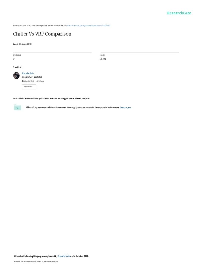 Chiller Vs VRF Comparison: October 2020 | PDF | Refrigeration | Air Conditioning