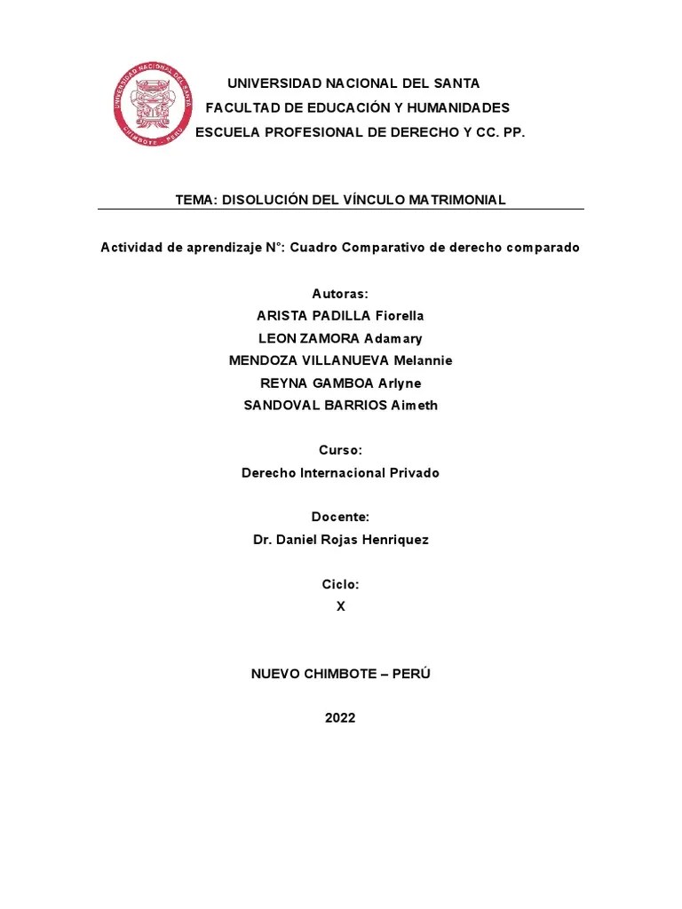 Cuadro Comparativo | PDF | Divorcio | Matrimonio