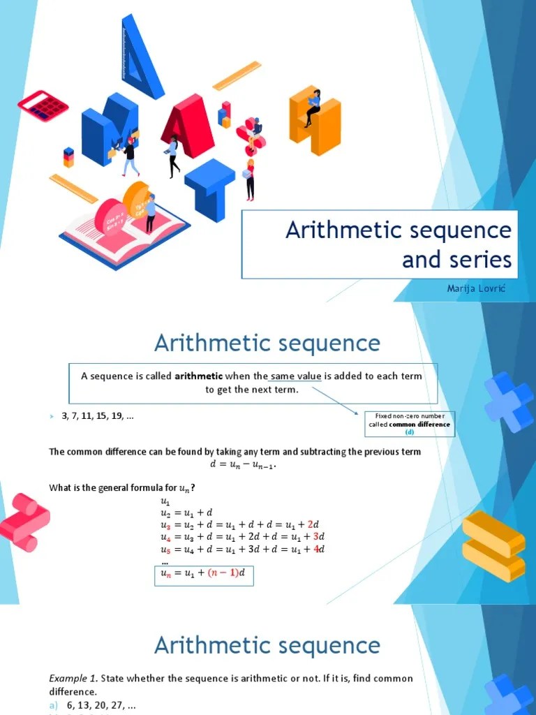 Arithmetic Sequence And Series: Marija Lovrić | PDF | Arithmetic ...