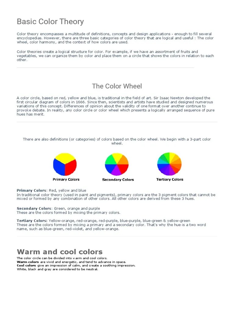 Basic Color Theory | PDF | Electromagnetic Spectrum | Graphic Design