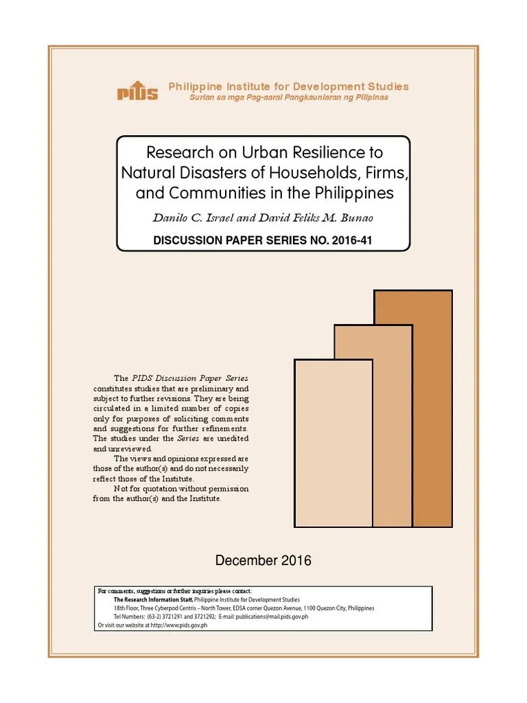 Urban Resilience To Natural Disasters | PDF | Climate Resilience ...