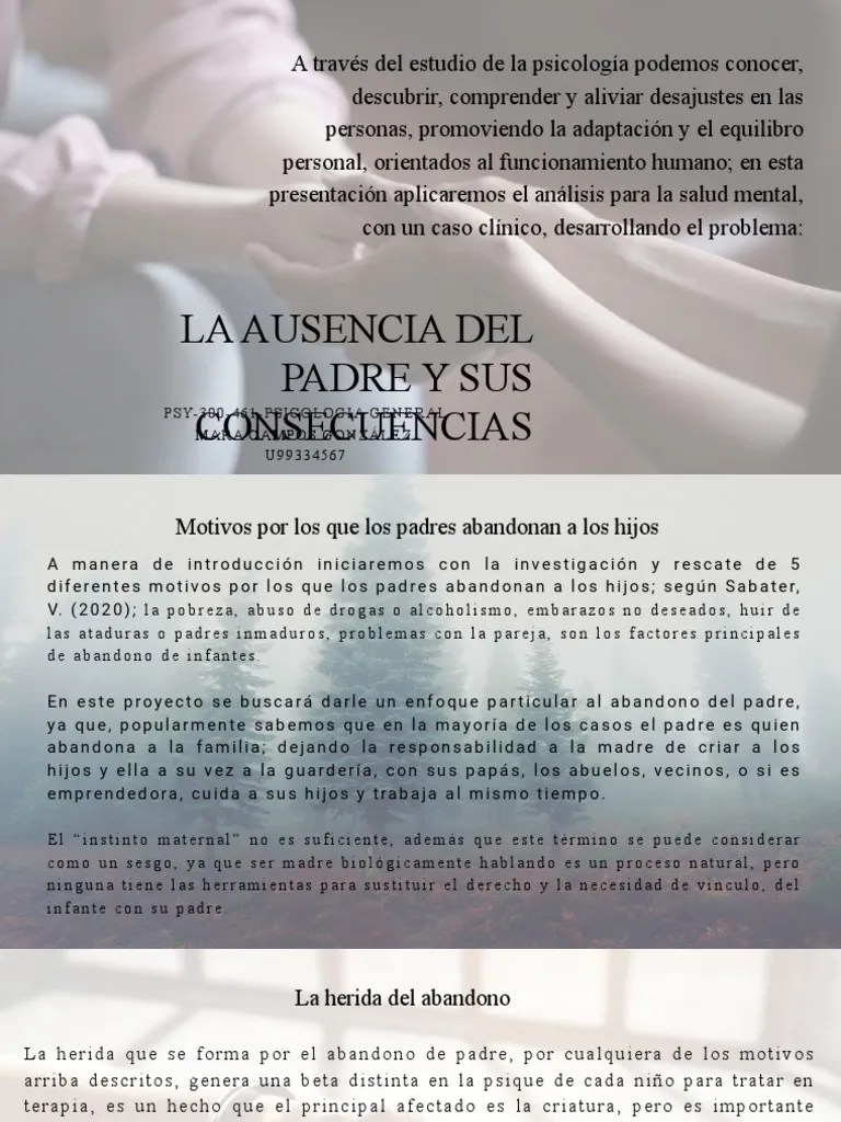 La Ausencia Del Padre Y Sus Consecuencias FORMATO PRESENTACIÓN | PDF ...