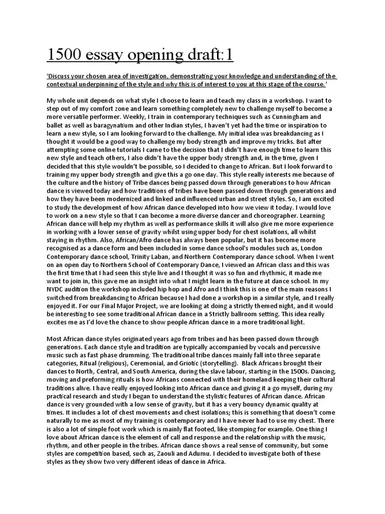 1500 Essay | PDF | Dances | Rhythm