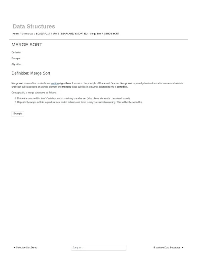 Data Structures: Merge Sort | PDF | Computer Data | Algorithms And Data Structures