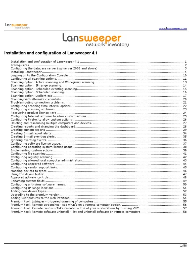 Lansweeper Documentation | PDF | Active Directory | Internet ...