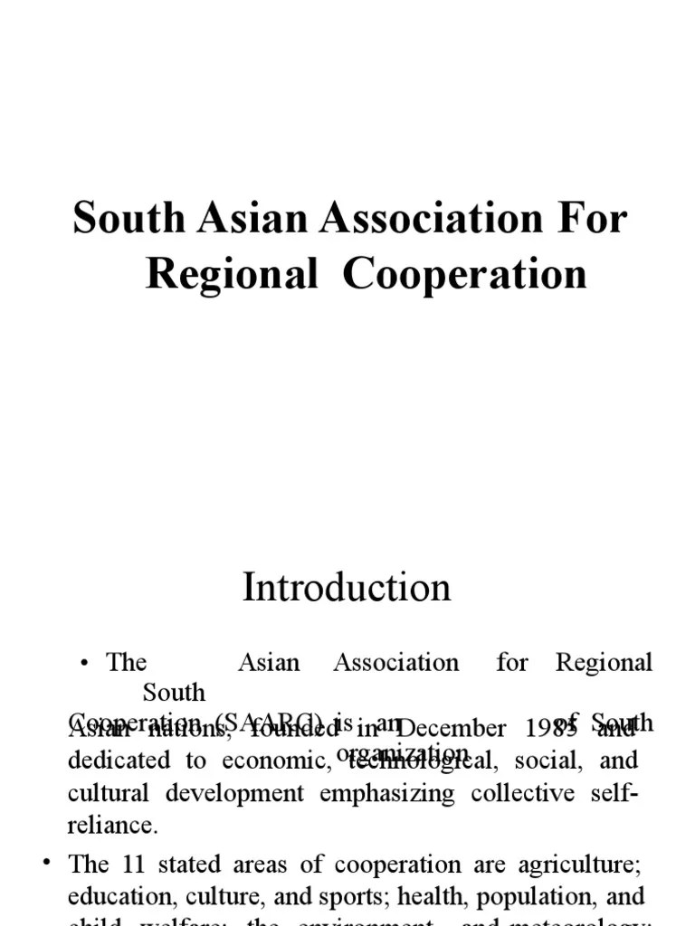 South Asian Association For Regional Cooperation | PDF | South Asia ...