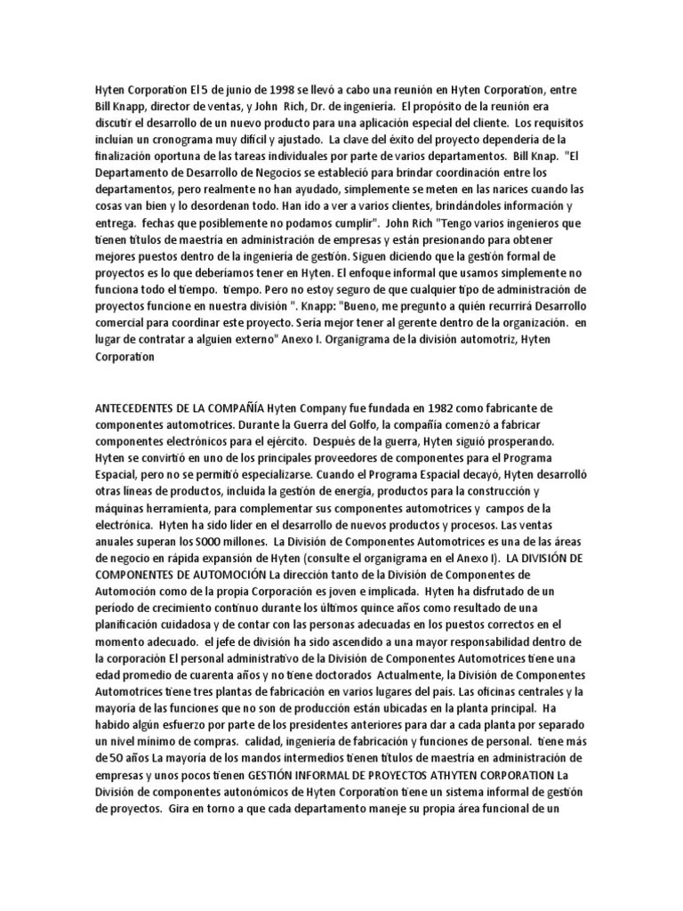 Caso 1 Gestion De Proyectos | PDF | Gestión De Proyectos | Marketing
