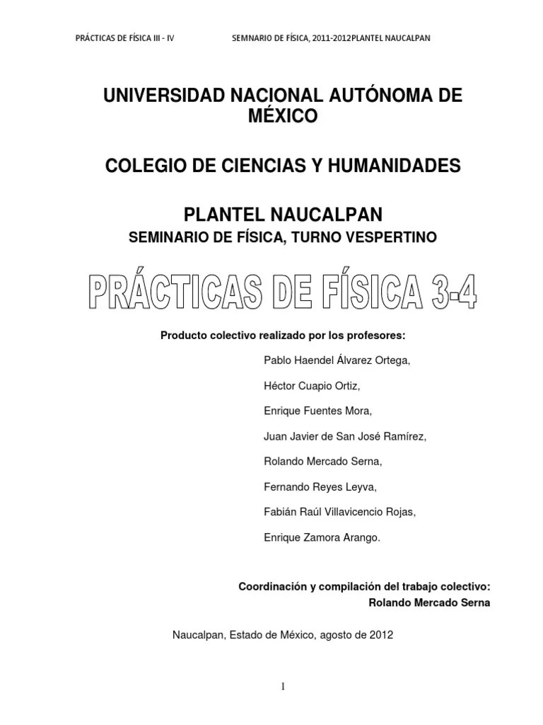 Prácticas De Física 3-4 | PDF | Experimentar | Fuerza