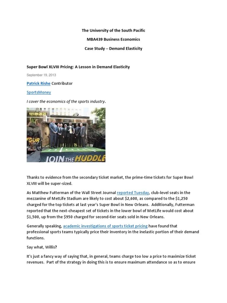 Case Study Demand Elasticity | PDF | Demand | Price Elasticity Of Demand